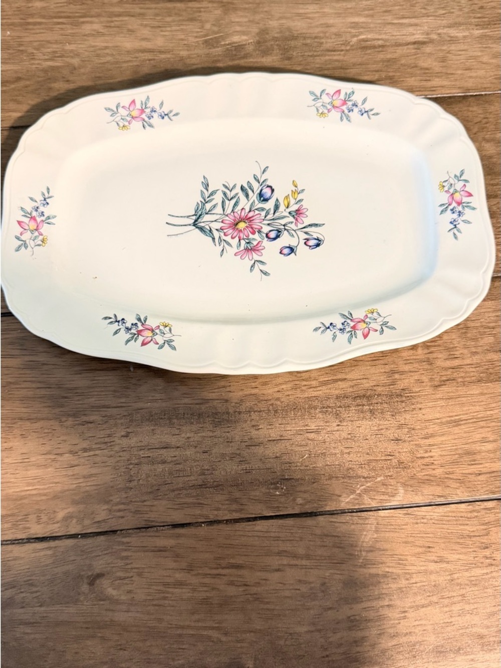 Vintage Pagnossin Treviso Italy Floral Ironstone Serving Platter Oval Cottagecor